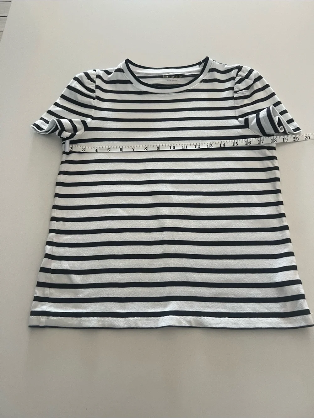 kate spade Black & White Striped Short Sleeve Crewneck Tee